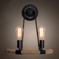 Hemp Rope Iron 2-Light Wall Lamp
