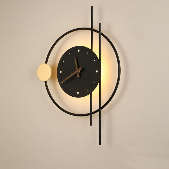 Iron Clock Wall Lamp