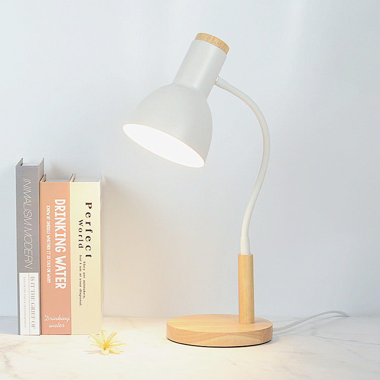 Iron Round Wood Home Table Lamp