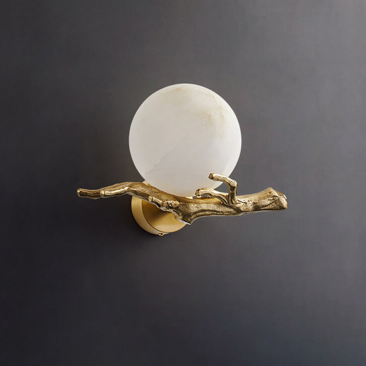 Brass Lucite Tree Branch Wall Lamp