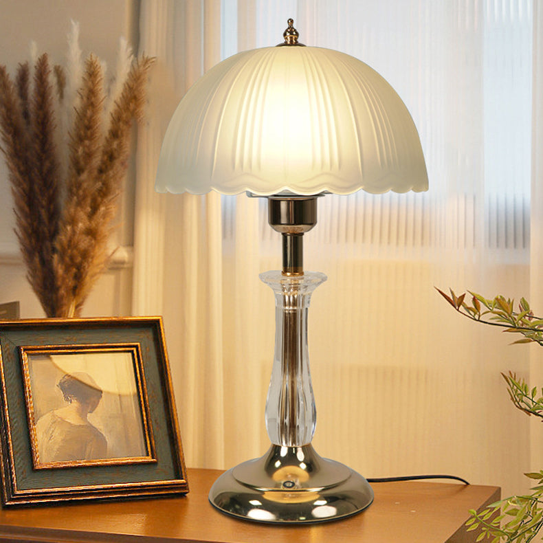 Iron Glass Dome Streak Table Lamp