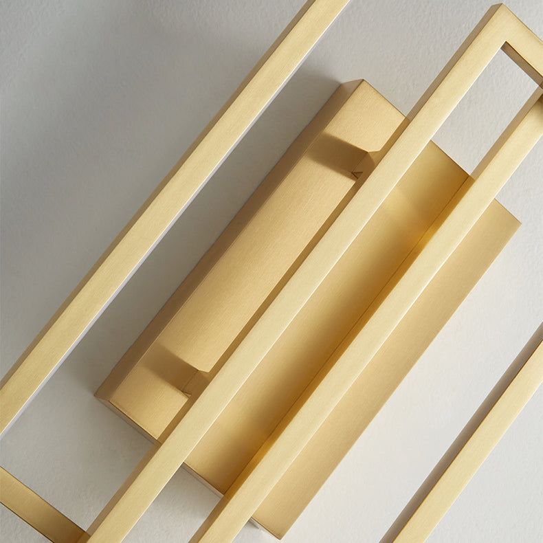 All Copper Rectangular Geometric Wall Lamp