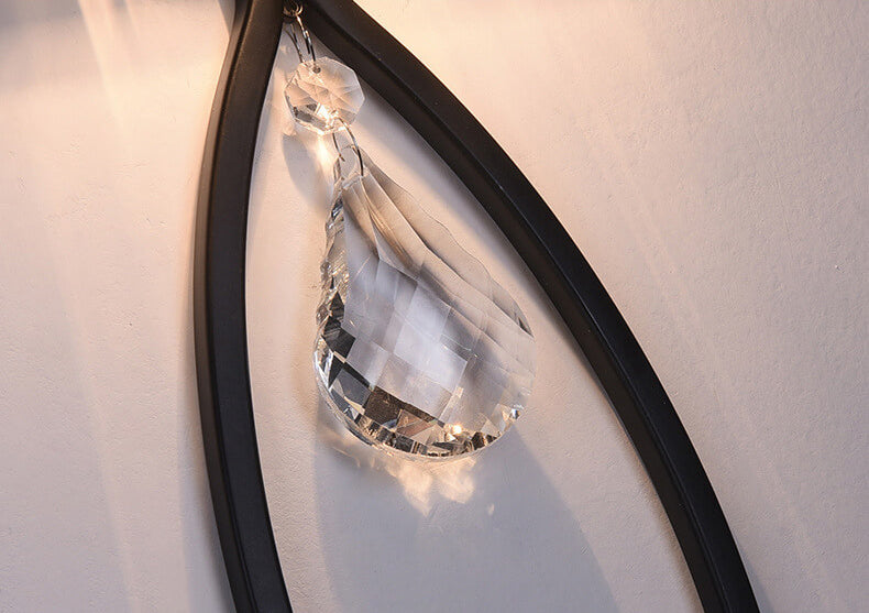 Crystal Half Column Oval 2-Light Wall Lamp
