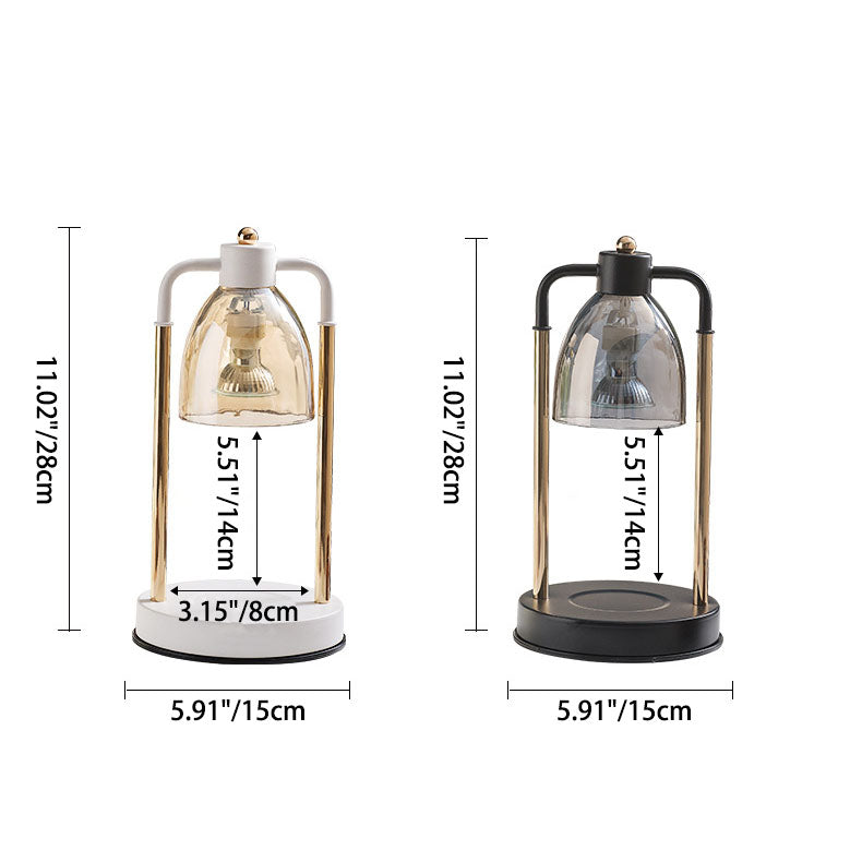 Iron Glass Conic Rectangular Table Lamp
