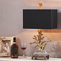 Linen Resin Crystal Coral Table Lamp