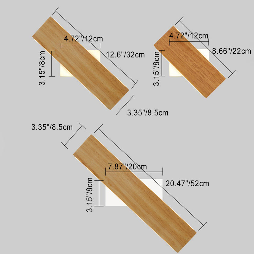 Wooden Acrylic Linear Bedroom Wall Lamp