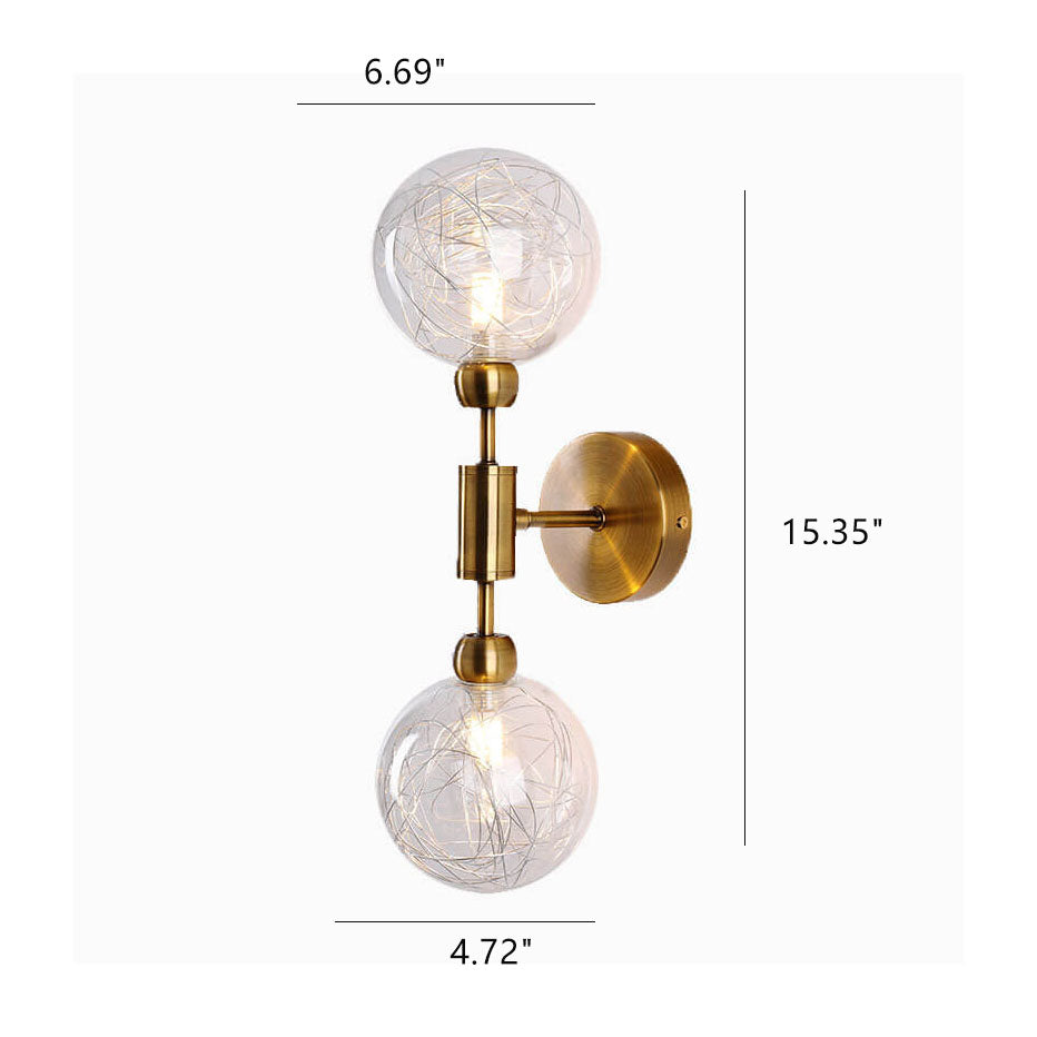 Iron Glass Ball 1/2 Wall Lamp