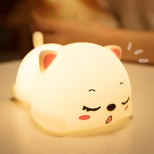 Lovely Cat Silicone Pat Table Lamp