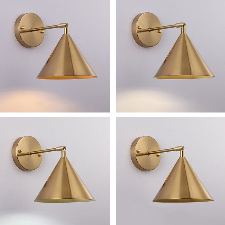 Iron Plated Brass Cone Wall Lamp
