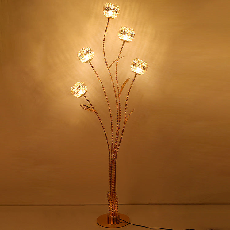 Modern Luxury Leaf Flower 5-Light Floor Lamp