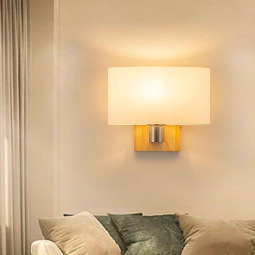Solid Wood Glass Wall Lamp