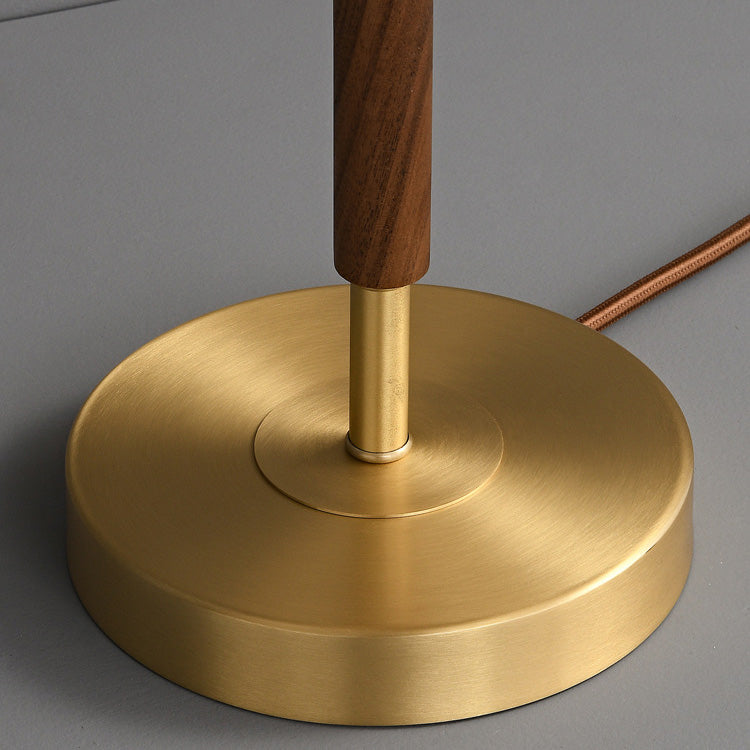 Brass Fabric Cylinder Bedside Table Lamp