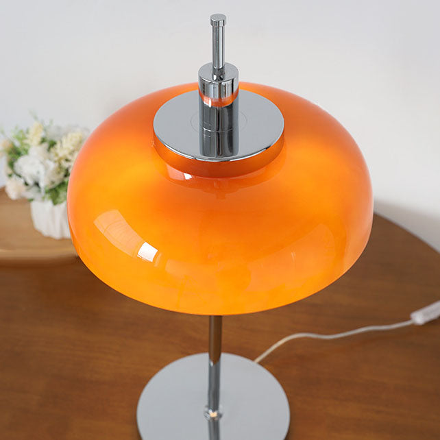 Orange Dome Chrome 3-Light Table Lamp