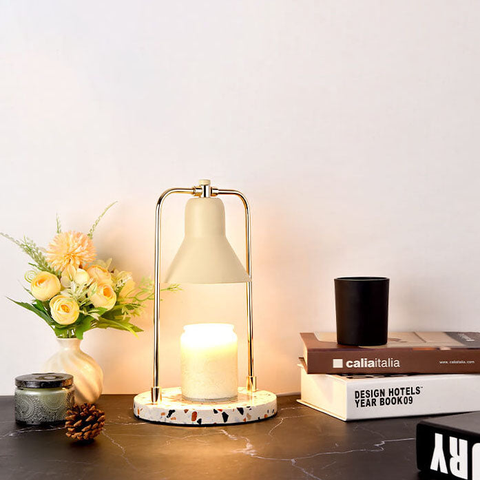 Milk Yellow Cone Marble 2-Light Table Lamp