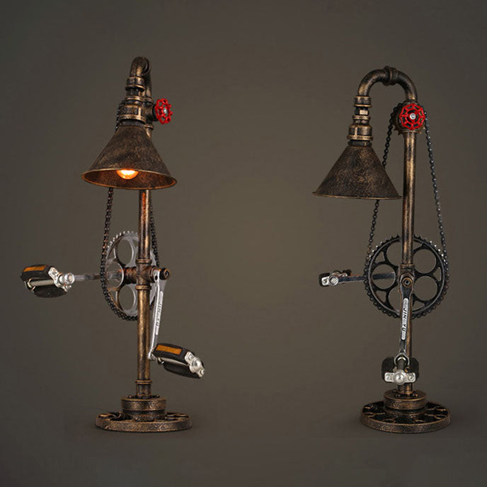 Iron Gear Plumbing Metal Table Lamp