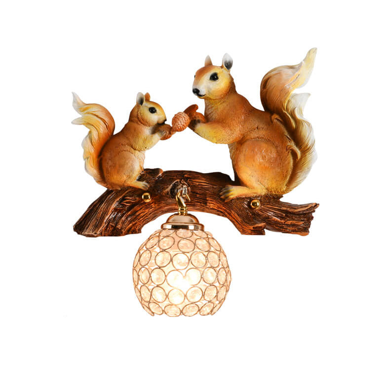 Squirrel Nut Resin Wall Lamp