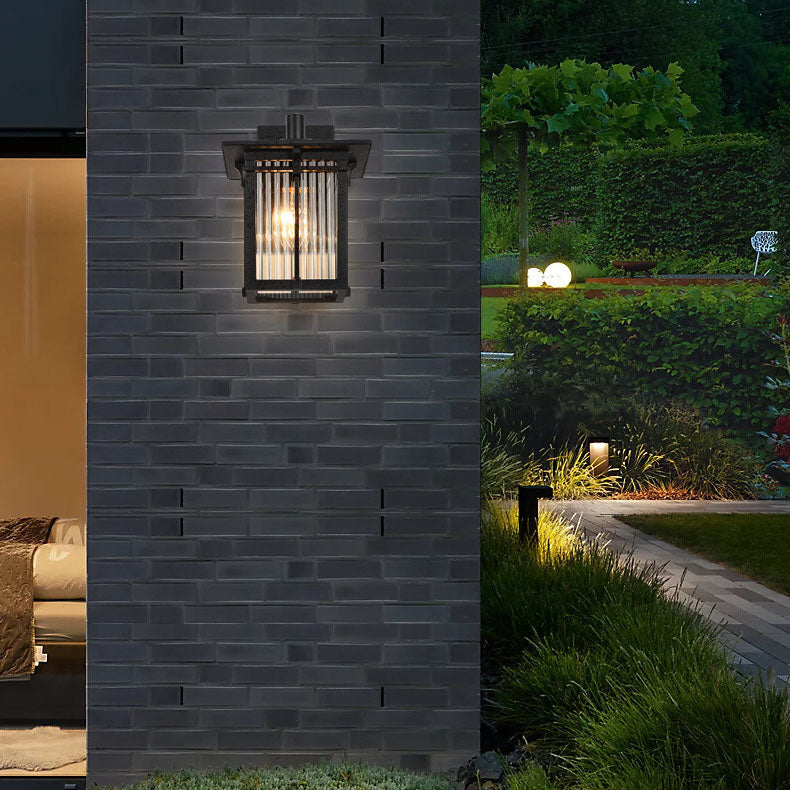 Aluminum Rectangular Frame Ribbed Outdoor Light