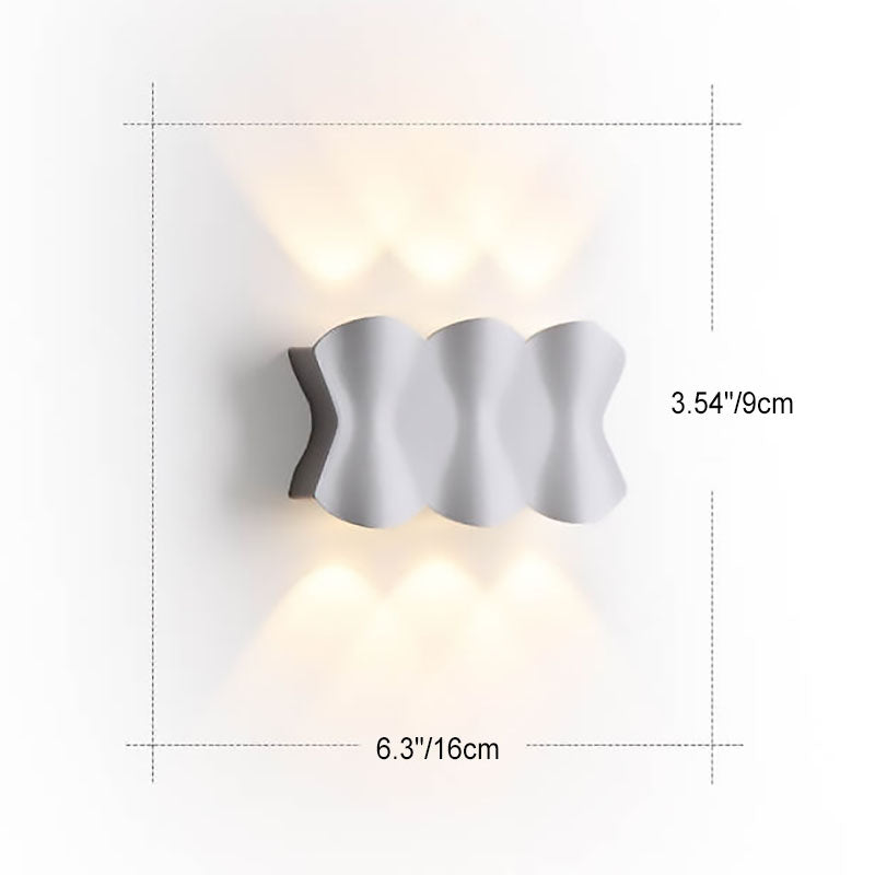 Rectangle Wave Aluminum Patio Outdoor Light