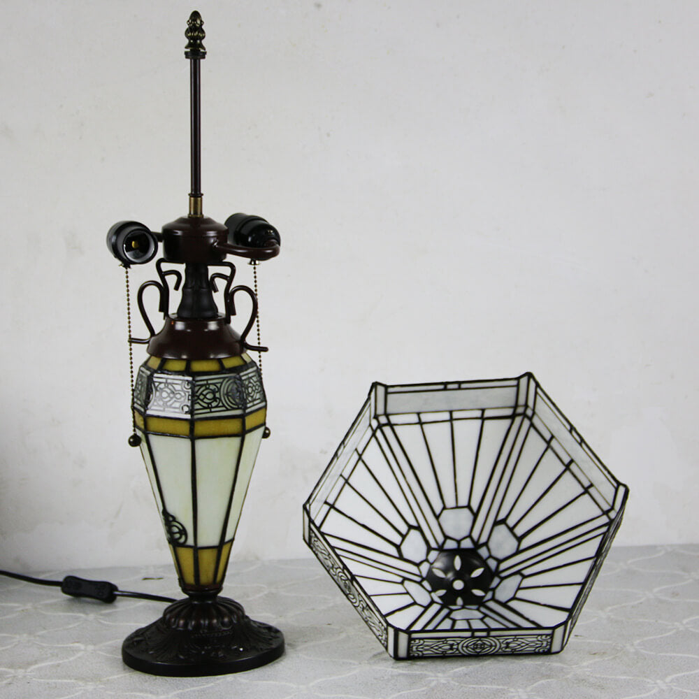 Glass Iron 2-Light Table Lamp