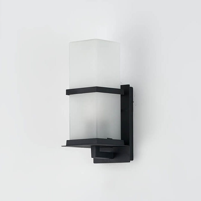 Column Frosted Glass Outdoor Light