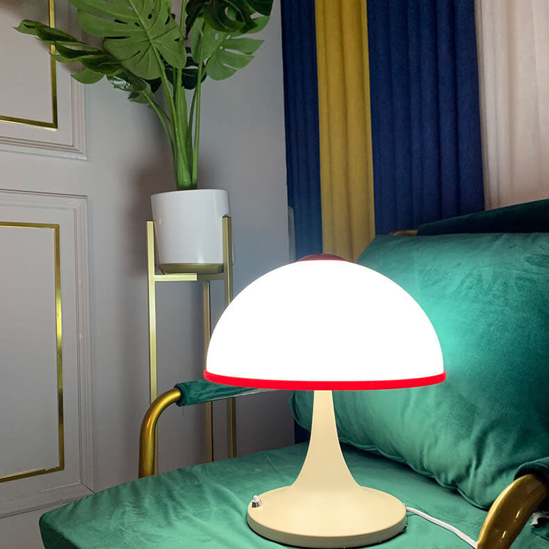 Cream Mushroom Metal Table Lamp
