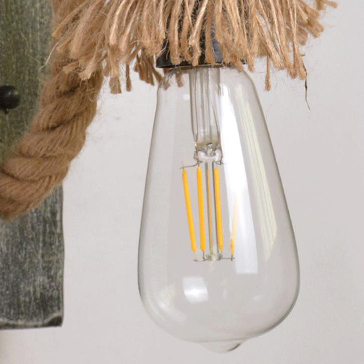 Solid Wooden Twine Wall Lamp