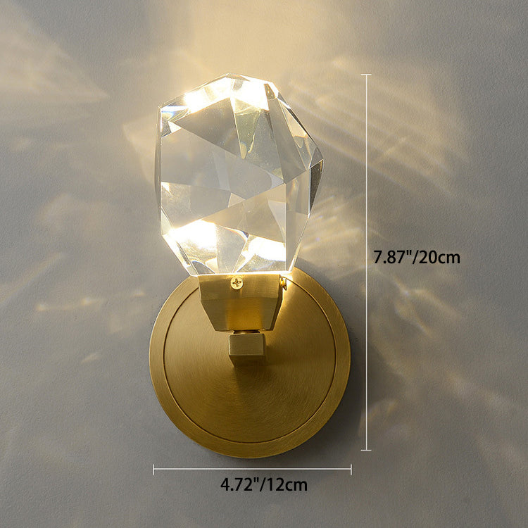 Full Copper Crystal Stone Wall Lamp