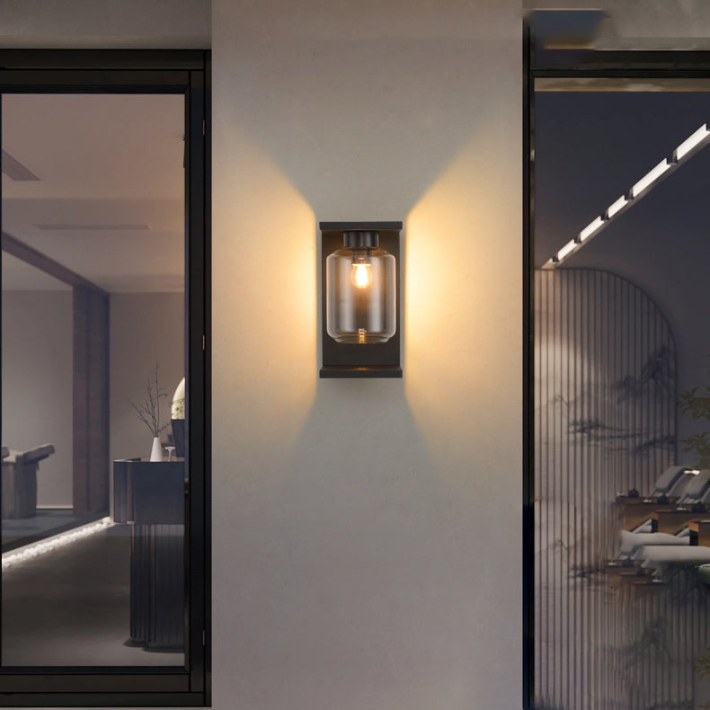 Stainless Steel Cylinder Glass Outdoor Light