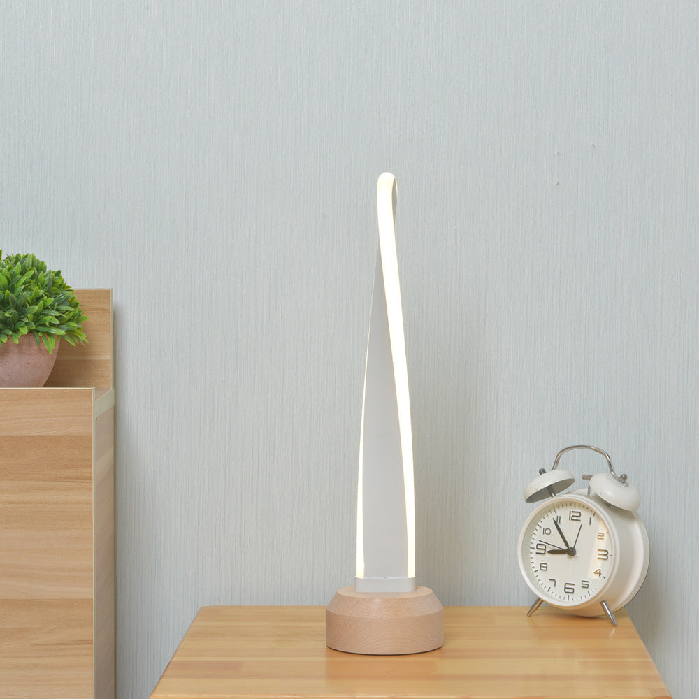 Elliptical Spiral Strip Beech Table Lamp