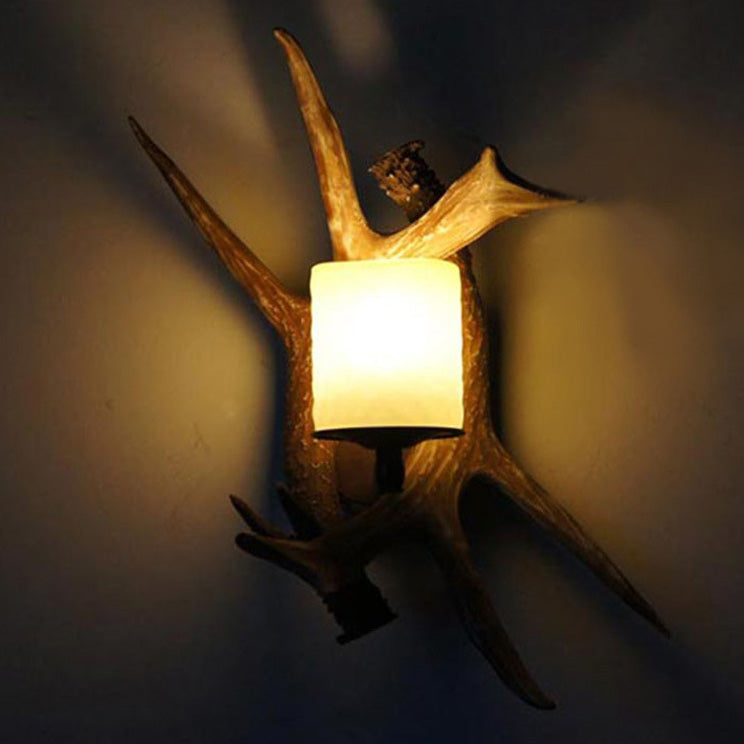 Resin Iron Antler 1/2 Wall Lamp