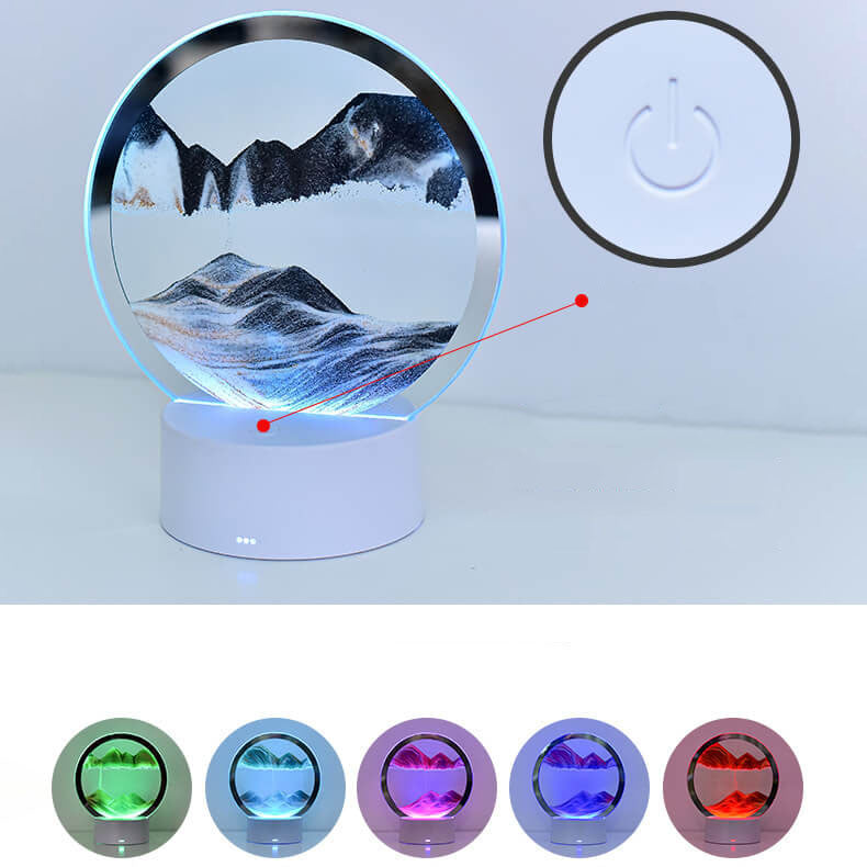 Round Hourglass Quicksand 3D Table Lamp