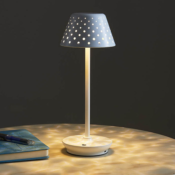Perforated Wrought Iron Power-on Table Lamp