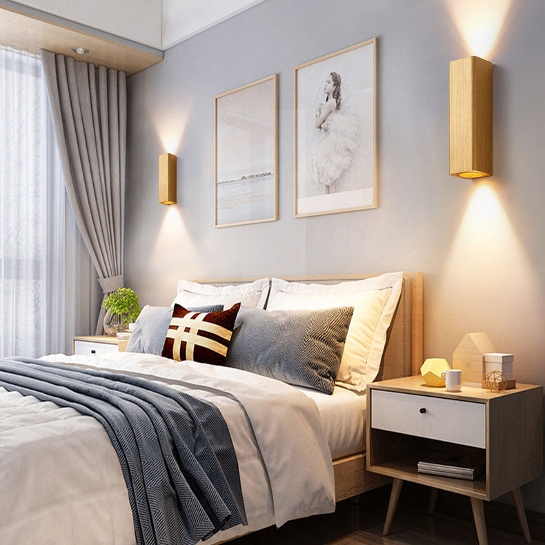 Brushed Aluminum Rectangular Column Wall Lamp