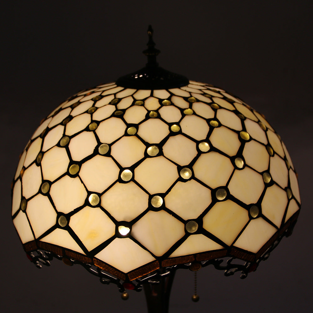 Mediterranean Dragonfly Stained Glass 2-Light Floor Lamp