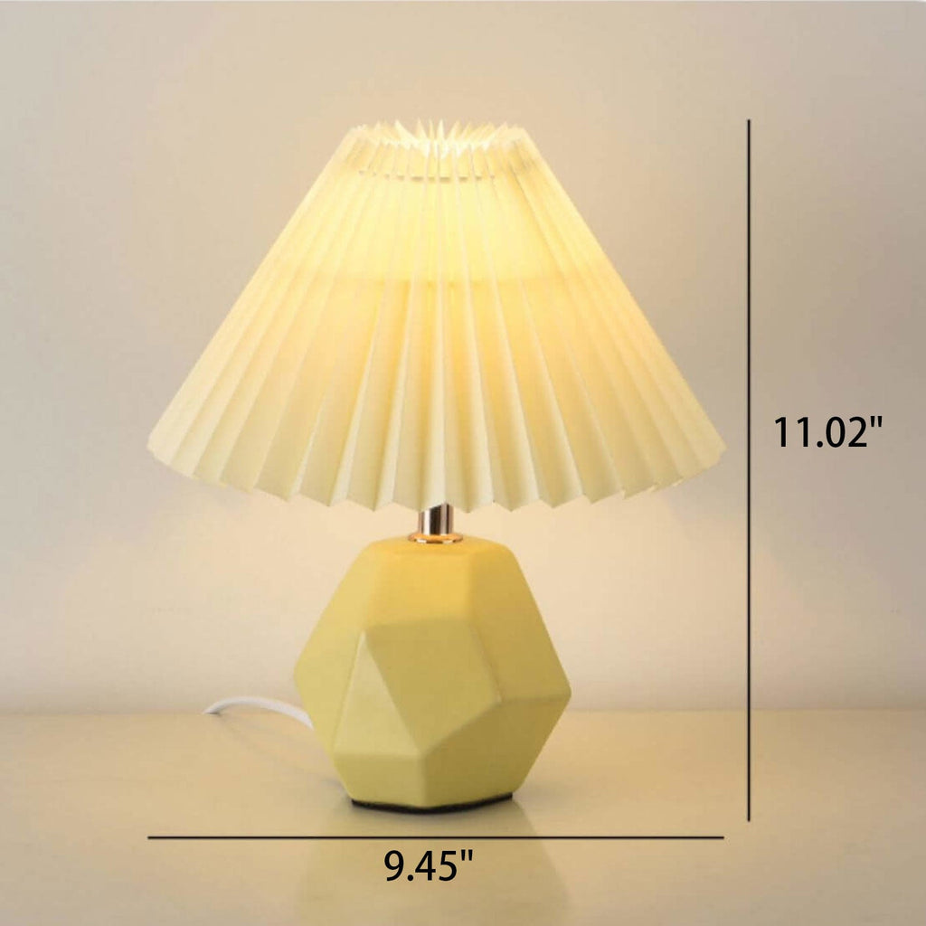 Milk Yellow Pleated Geometric Table Lamp
