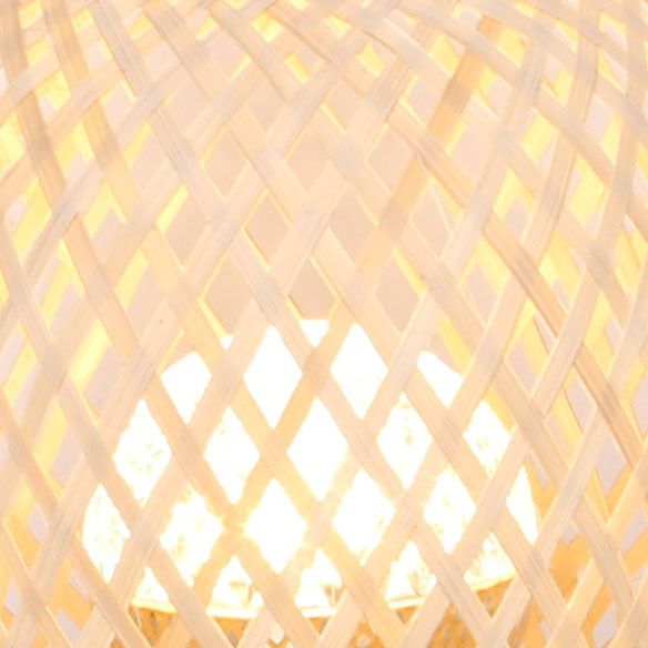 Bamboo Weaving Cage Portable Table Lamp