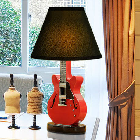 Cartoon Fabric Guitar Table Lamp