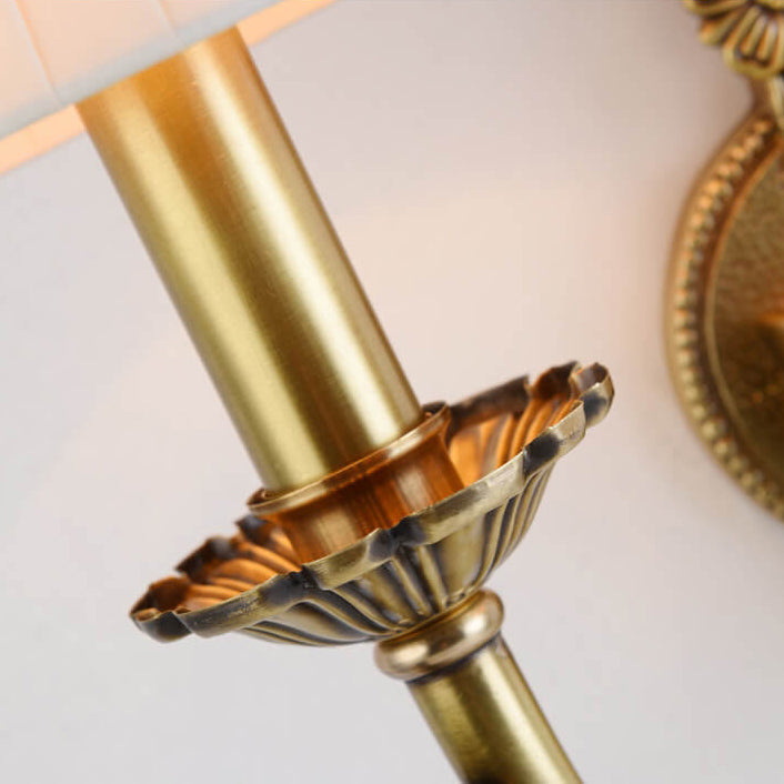 Floral Round Candle Holder 2-Light Wall Lamp