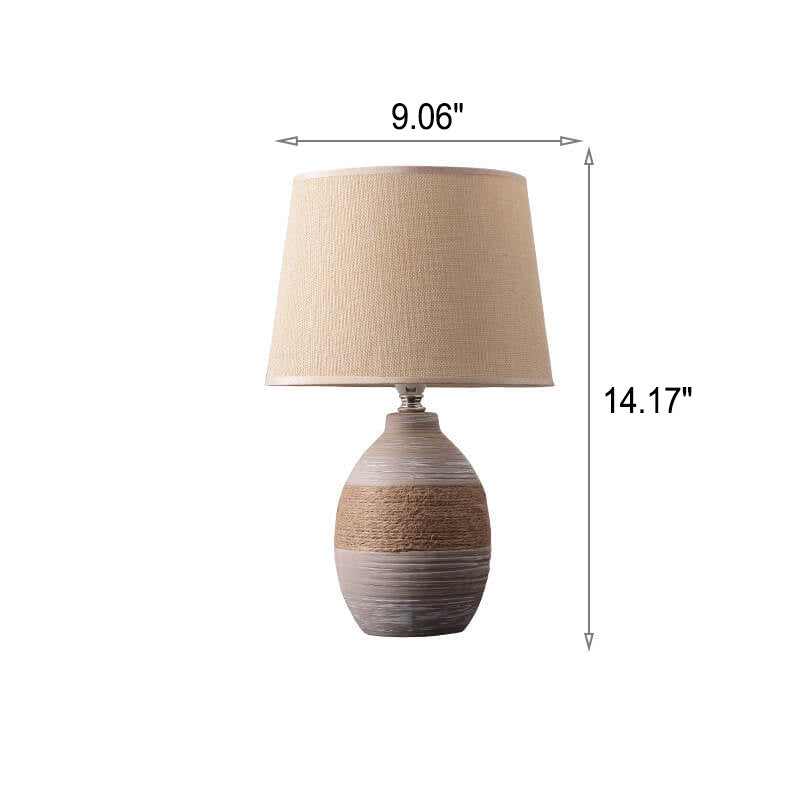Style Twine Fabric Ceramic Table Lamp