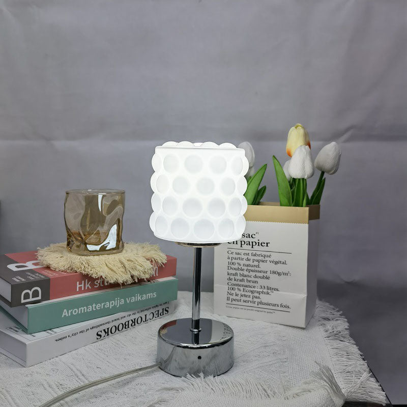 Glass Metal Reading Table Lamp