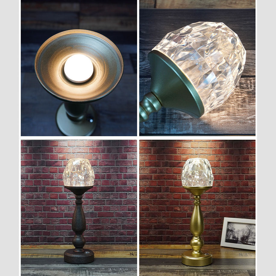 Gem Column Plastic Metal Table Lamp