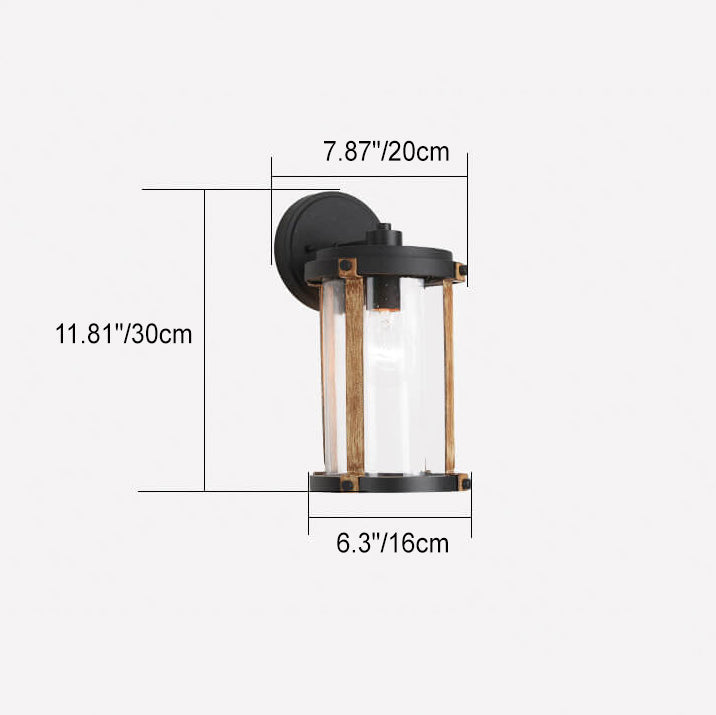 Cylindrical Aluminum Alloy Glass Outdoor Light