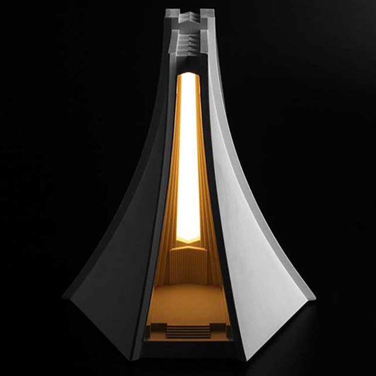 Triangle Concrete Bedroom Table Lamp