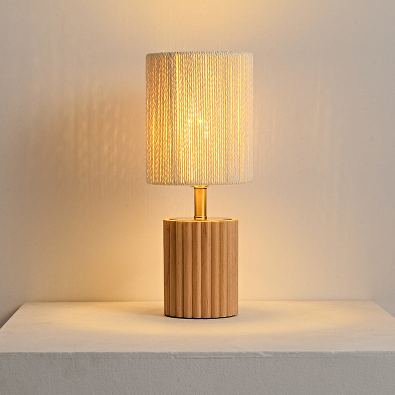 Round Cylinder Paper Rope Table Lamp