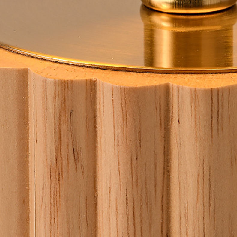 Column Wood Paper Rope Table Lamp