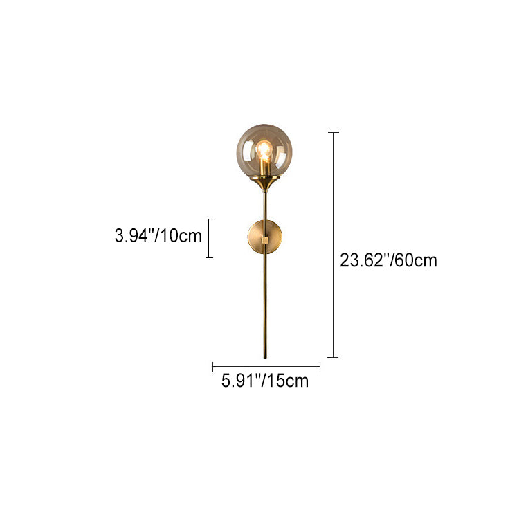 Round Iron Glass Living Wall Lamp