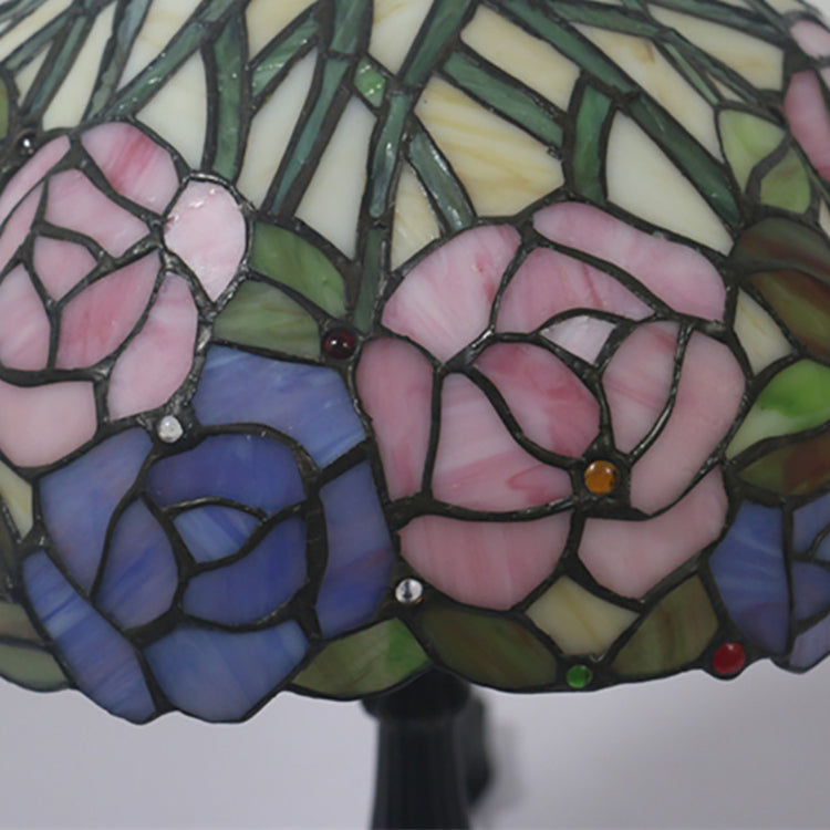 Rose Flower Stained Glass Table Lamp