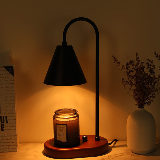 Hardware Cone Wood Dimming Table Lamp