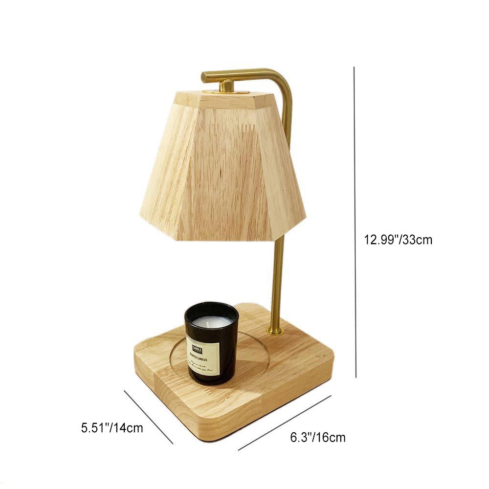 Farmhouse Iron Wood Prism Table Lamp