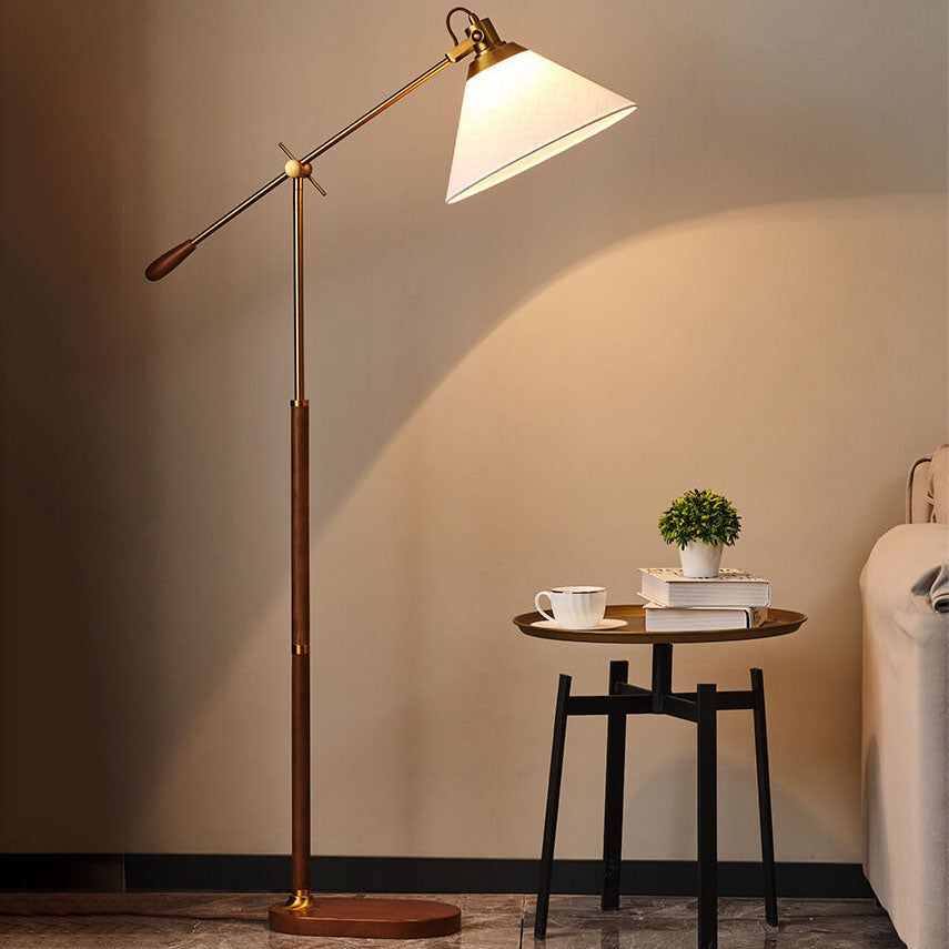 Traditional Vintage Fabric Cone Floor Lamp